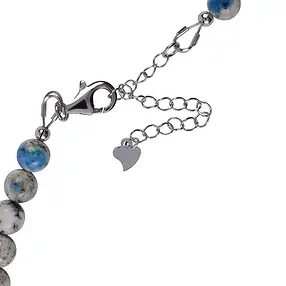 Collana K2 (Azurite in Gneiss), perline (6 mm), rodiato | Marco Schreier