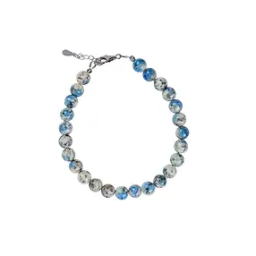 Collana K2 (Azurite in Gneiss), perline (6 mm), rodiato | Marco Schreier