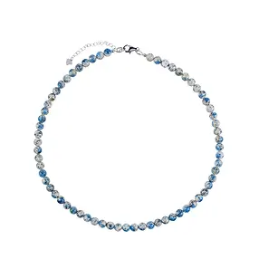 Collana K2 (Azurite in Gneiss), perline (6 mm), rodiato | Marco Schreier