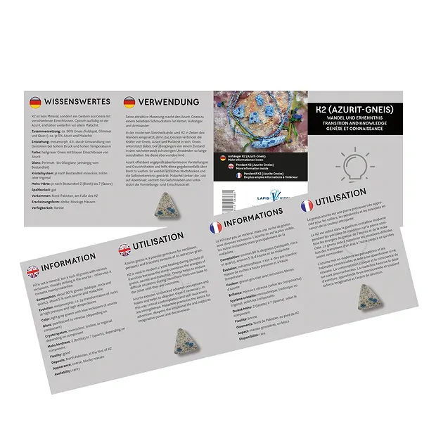 Pendant K2 (Azurite gneiss) "Change and knowledge" | Marco Schreier