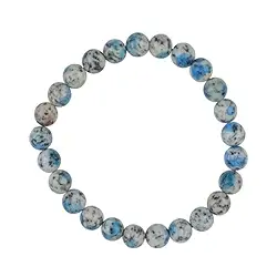 0650050032 Bracelet, K2 (Azurite in Gneiss), 07 - 08mm beads, 19cm | Marco Schreier