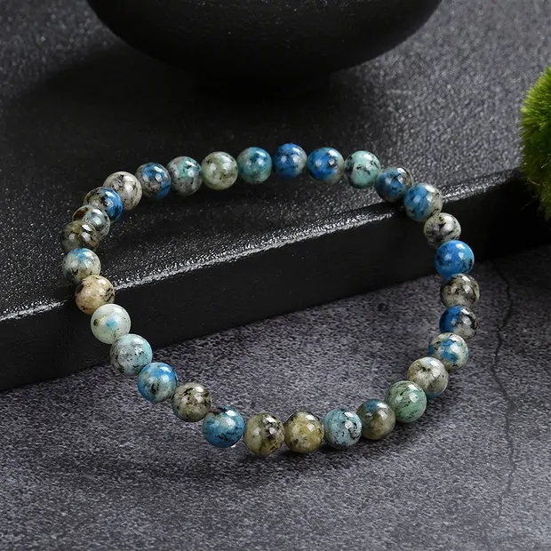 Pulsera, K2 (Azurita en Gneis), 6.0 - 6.5mm esferas | Marco Schreier