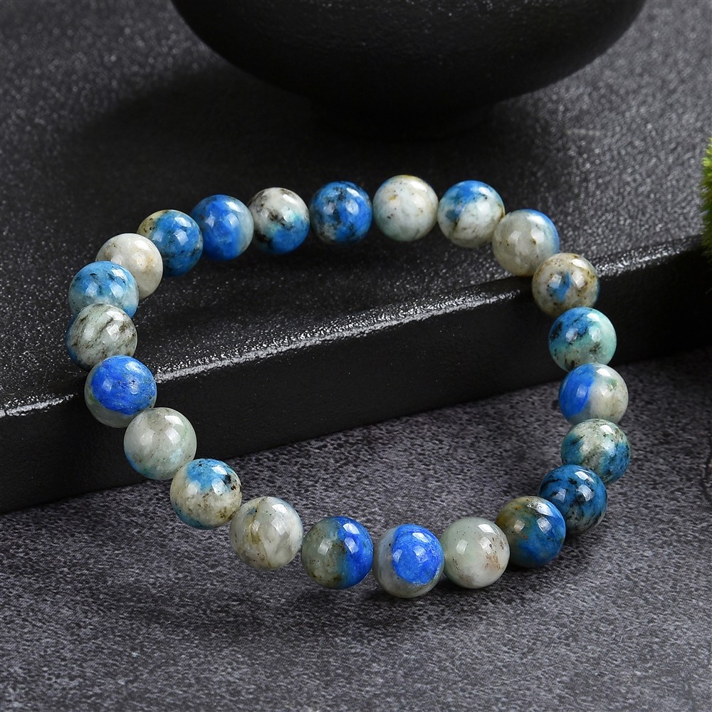 Bracelet, K2 (Azurite in Gneiss), 08mm beads | wholesaler gems & healing stones
