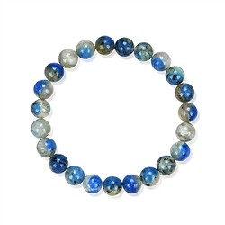 0650050108 Bracelet, K2 (Azurite in Gneiss), 08mm beads | wholesaler gems &amp; healing stones
