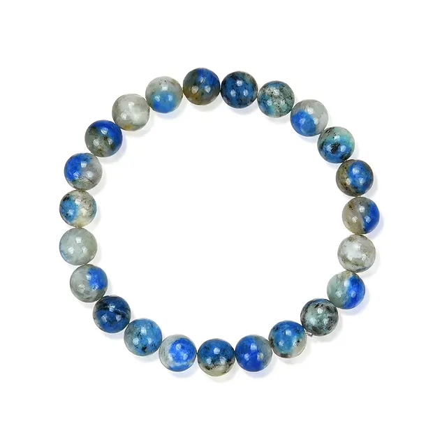 Bracelet, K2 (Azurite en Gneiss), 08mm boules rondes | Marco Schreier