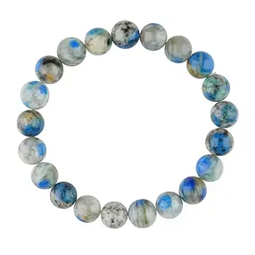 Bracelet, K2 (Azurite in Gneiss), 09 - 10mm beads, 21cm | Marco Schreier