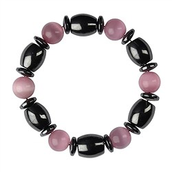 0650350081 Armband, Hämatin/Katzenauge pink (Glas) | GH Edelsteine, Heilsteine & Schmuck
