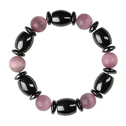 0650350081 Armband, Hämatin/Katzenauge pink (Glas) | GH Edelsteine, Heilsteine & Schmuck
