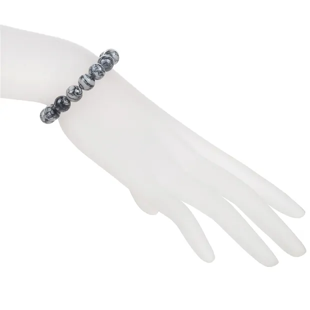 Bracelet, Pinolite (magnésite fleur de glace), 08 - 09mm boules | Marco Schreier