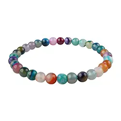 0651350106 Bracelet, Agate (colorée), 08mm perles rondes | Marco Schreier
