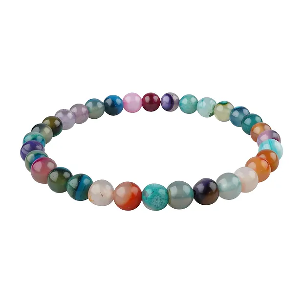 Bracciale, Agata (colorata), perline da 08 mm | Marco Schreier
