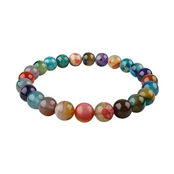 0651350108 Bracelet, Agate (colorée), 08mm perles rondes | Marco Schreier