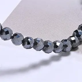 Bracelet, silicon (synt.), 03mm beads, faceted, 14cm (short) | Marco Schreier
