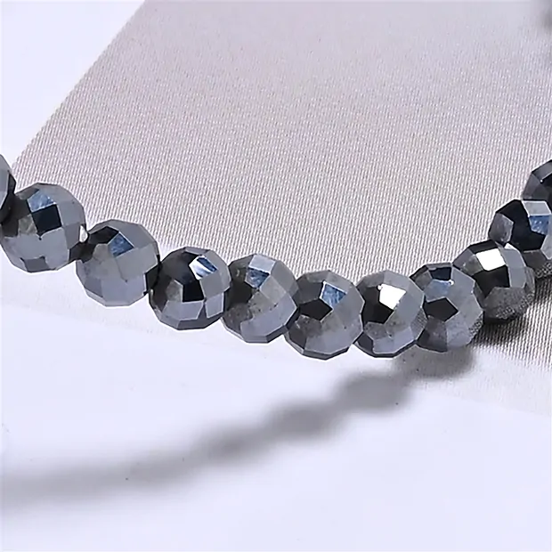 Bracciale, silicone (sintetico), perline da 03 mm, sfaccettate, 14 cm (corto) | Marco Schreier