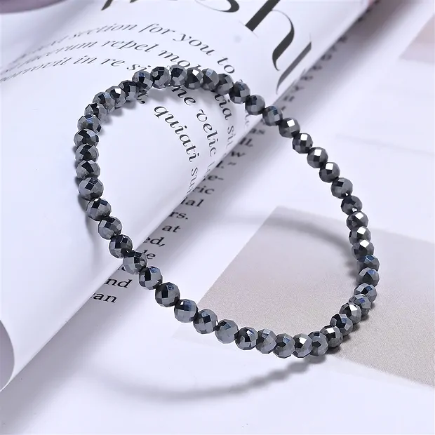 Bracciale, silicone (sintetico), perline da 03 mm, sfaccettate, 14 cm (corto) | Marco Schreier