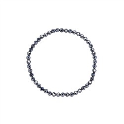 0652950231 Bracelet, silicium (synt.), 03mm boules, facettes, 14cm (court) | Marco Schreier