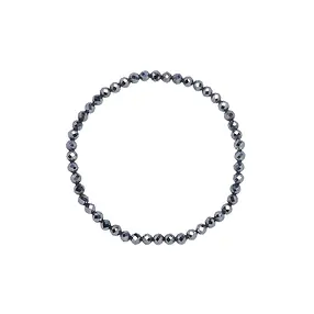 Bracelet, silicon (synt.), 03mm beads, faceted, 14cm (short) | Marco Schreier