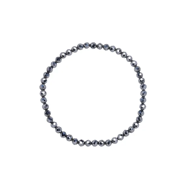 Bracelet, silicium (synt.), 03mm boules, facettes, 14cm (court) | Marco Schreier