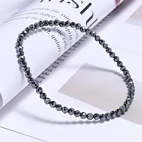 Bracciale, silicone (sintetico), perline da 03 mm, sfaccettate, 19 cm | Marco Schreier