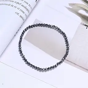 Bracciale, silicone (sintetico), perline da 03 mm, sfaccettate, 19 cm | Marco Schreier