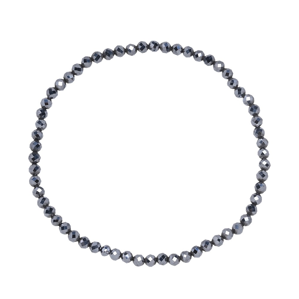 Armband, Silizium (synt.), 03mm Kugeln, facettiert, 19cm | Marco Schreier