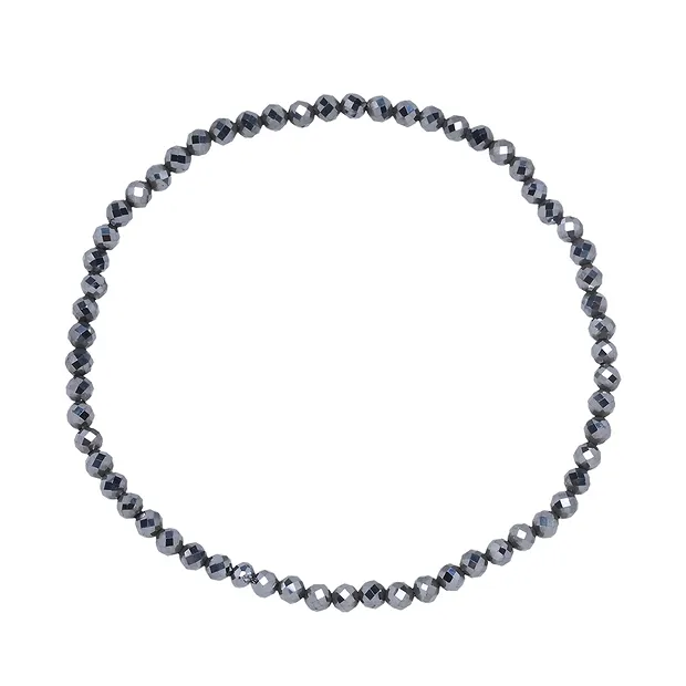 Armband, Silizium (synt.), 03mm Kugeln, facettiert, 19cm | Marco Schreier