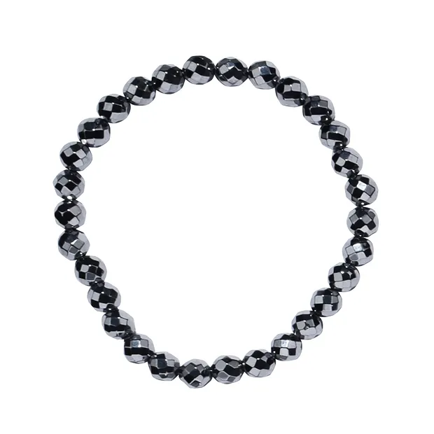 Pulsera, silicona (sint.), cuentas 06mm, facetadas | Marco Schreier