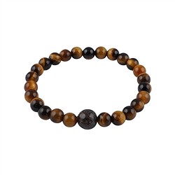 0653050206 Bracelet, Oeil-de-tigre, os de dinosaure, 14cm (pour enfants) | Marco Schreier