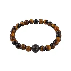 0653050206 Bracelet, Tiger's Eye, dinosaur bone, 14cm (for children) | Marco Schreier