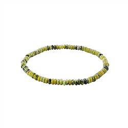 0653351024 Bracelet, Lizardite (Serpentine), 02 x 04 mm button, faceted | Marco Schreier
