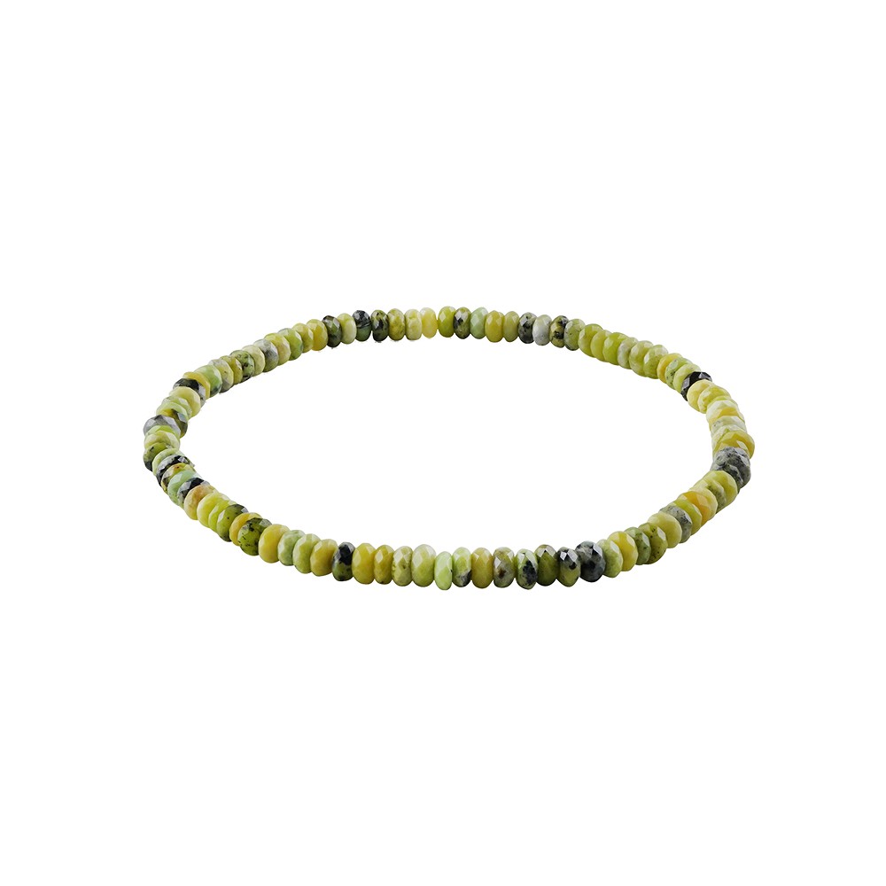 Bracelet, Lizardite (Serpentine), 02 x 04 mm button, faceted | Marco Schreier