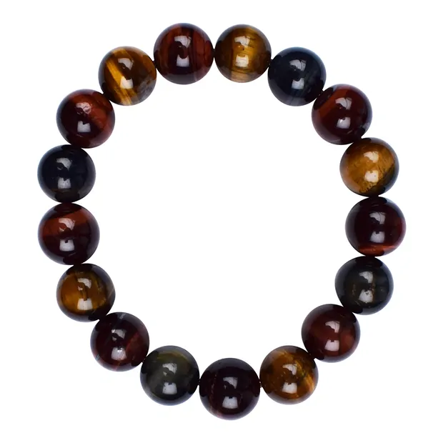 Pulsera, Ojo de tigre (mixto), cuentas de 12 mm | Marco Schreier