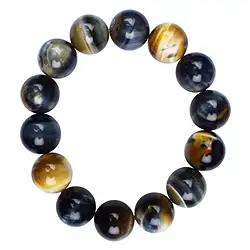 0653750016 Armband, Tigerauge (weiß, gelb, blau), 16mm Kugeln  | Marco Schreier