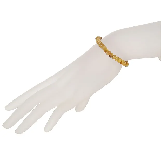 Bracelet, Tiger's Eye (yellow), 04 x 06mm button, faceted | Marco Schreier