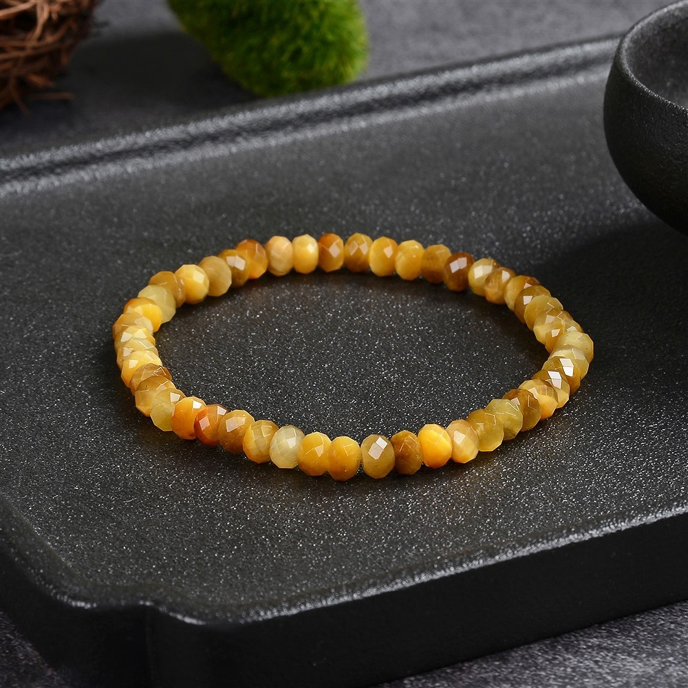 Armband, Tigerauge (gelb), 04 x 06mm Button, facettiert | Marco Schreier