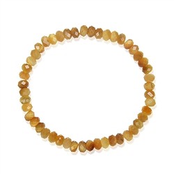 0653750182 Bracelet, Tiger's Eye (yellow), 04 x 06mm button, faceted | Marco Schreier