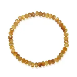 0653750182 Bracelet, Tiger's Eye (yellow), 04 x 06mm button, faceted | Marco Schreier