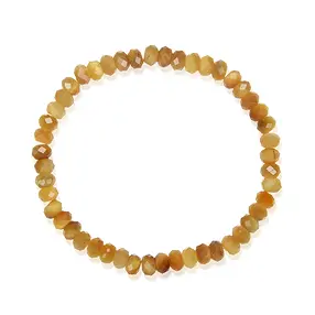 Bracelet, Oeil-de-tigre (jaune), 04 x 06mm Boutons, facettés | Marco Schreier