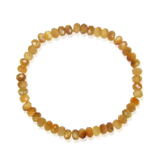 Bracelet, Tiger's Eye (yellow), 04 x 06mm button, faceted | Marco Schreier