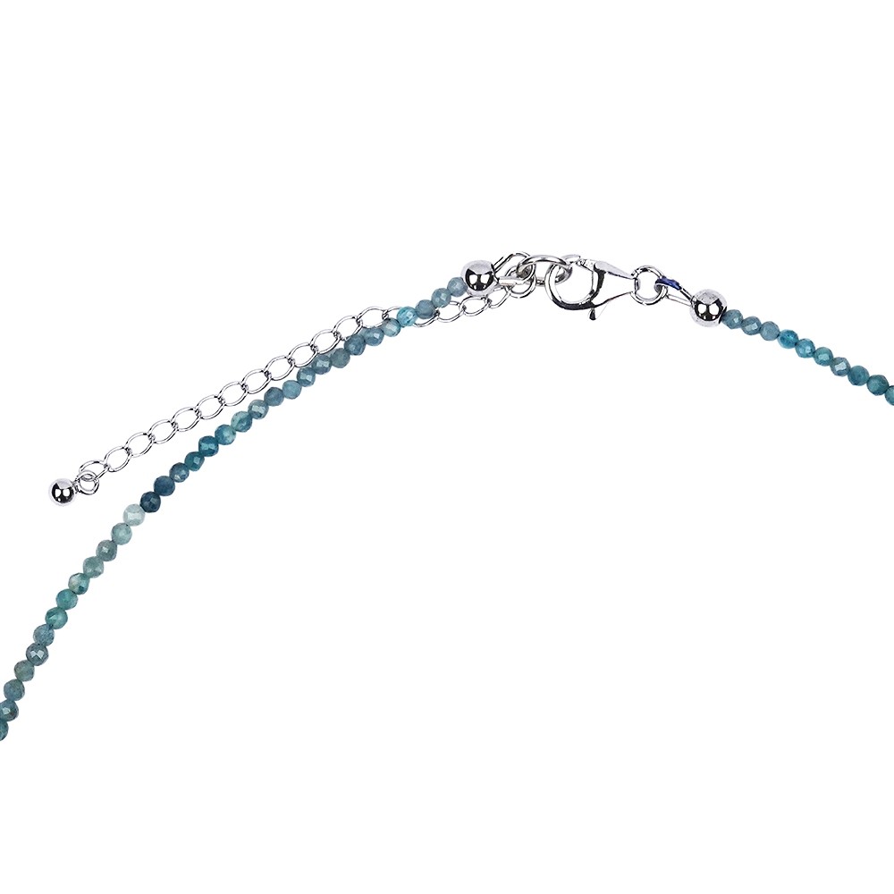 Kette Grandidierit, Kugeln (2,5mm), facettiert, rhodiniert, Verlängerungskettchen | Marco Schreier