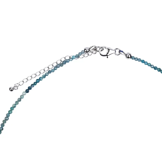 Kette Grandidierit, Kugeln (2,5mm), facettiert, rhodiniert, Verlängerungskettchen | Marco Schreier