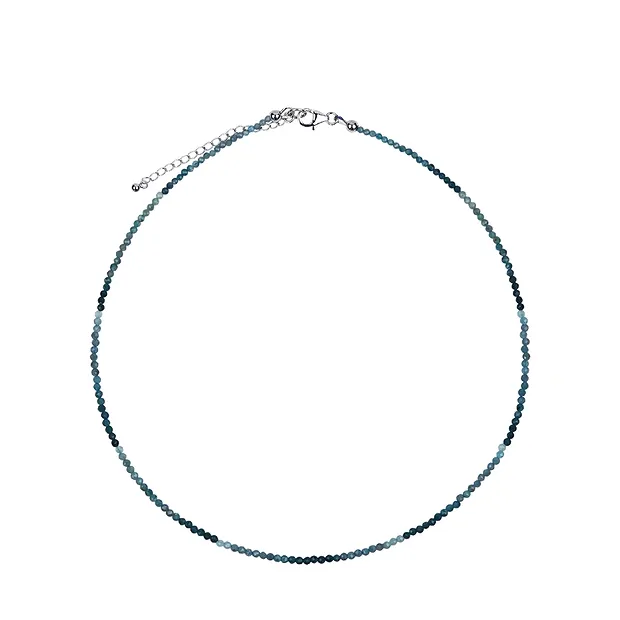 Kette Grandidierit, Kugeln (2,5mm), facettiert, rhodiniert, Verlängerungskettchen | Marco Schreier