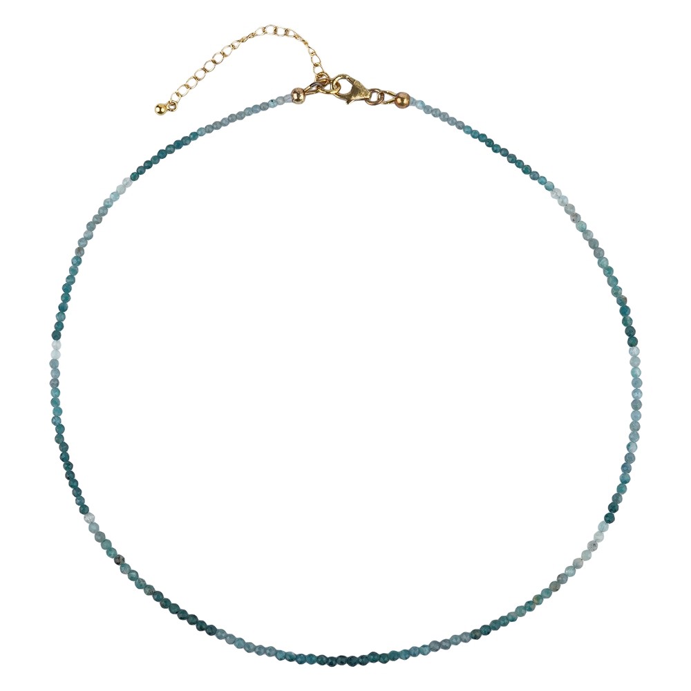 Necklace grandidierite, beads (2.5mm) faceted, gold-plated | Marco Schreier