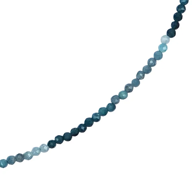 Necklace Grandidierite, beads (2mm), faceted, rhodiniert, extension chain | Marco Schreier