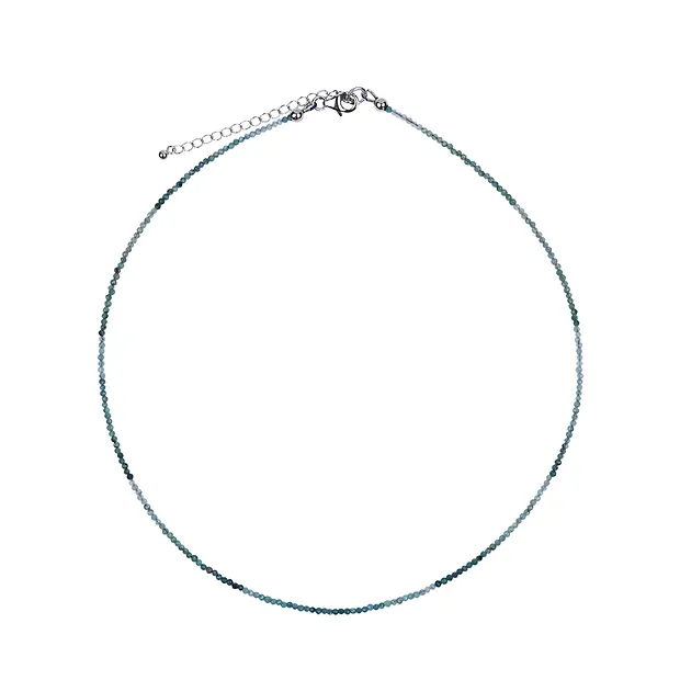 Kette Grandidierit, Kugeln (2mm), facettiert, rhodiniert, Verlängerungskettchen | Marco Schreier