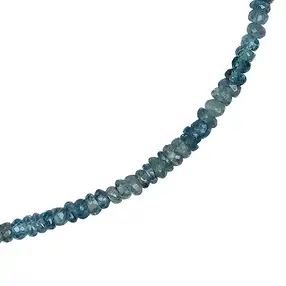 Kette Zirkon (blau), 4mm-Button, facettiert, rhodiniert | Marco Schreier