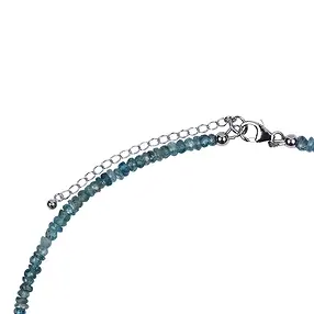 Kette Zirkon (blau), 4mm-Button, facettiert, rhodiniert | Marco Schreier