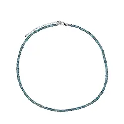 0656319300 Kette Zirkon (blau), 4mm-Button facettiert, Verlängerungskettchen, rhodiniert | Marco Schreier