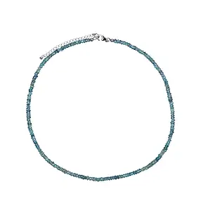 Kette Zirkon (blau), 4mm-Button, facettiert, rhodiniert | Marco Schreier
