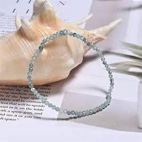 Armband, Zirkon (blau, gebr.), 03mm Kugeln, facettiert | Marco Schreier
